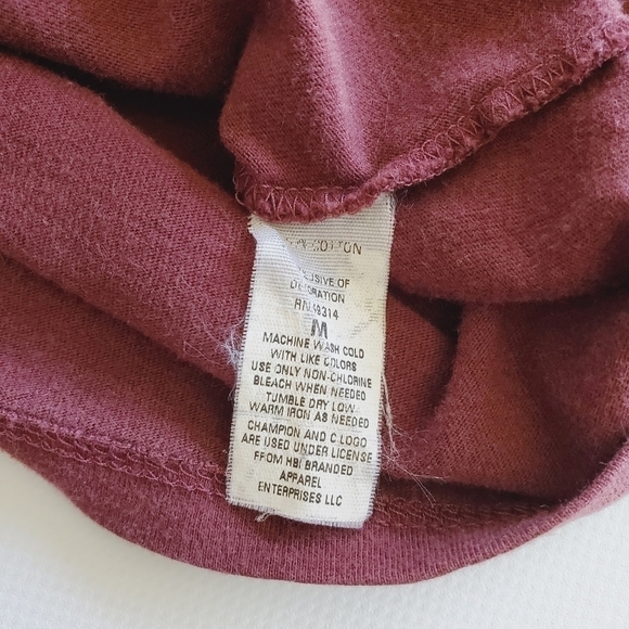 1162 * Jet Hawks V Neck Tee Maroon Size M - Picture 4 of 6